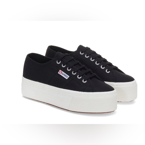 Superga Black and White Women's Sneakers - Picture 2 of 7